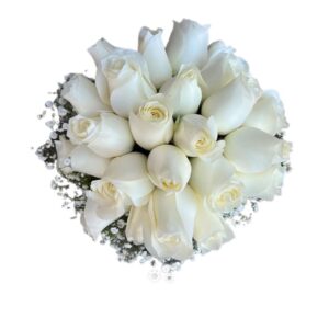 Ramo de novia con rosa blanca