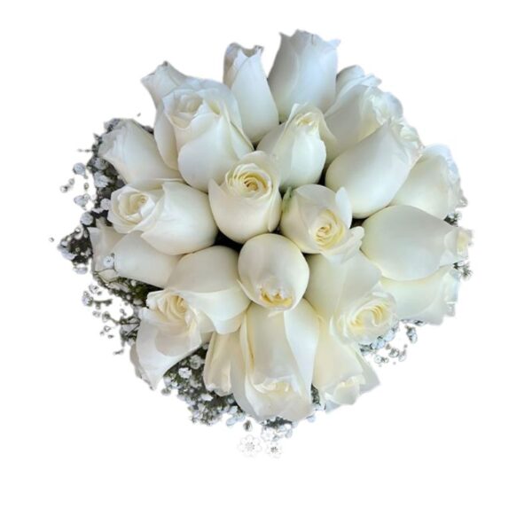 Ramo de novia con rosa blanca